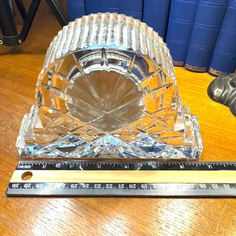Waterford-Crystal Mantel Clock (battery) Cut Crystal Gold and Silver